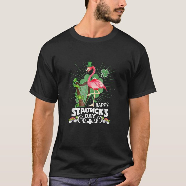 Irish Flamingo Green Saint Patrick Day Lucky St Pa T-Shirt (Vorderseite)