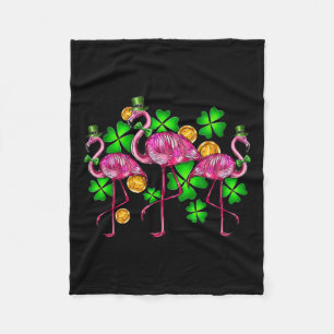 Irish Flamingo St Patricks Day Bird Animal Kids Wo Fleecedecke