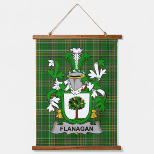 Irish Flanagan oder O_Flanagan Coat of Arms Family Wandteppich Mit Holzrahmen