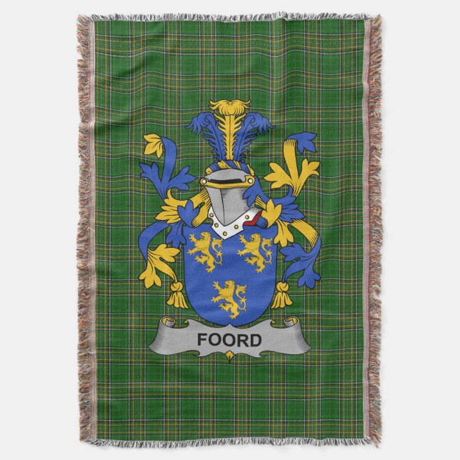 Irish Foord Coat of Arms Familienwappen Irland Decke (Vorderseite Vertikal)