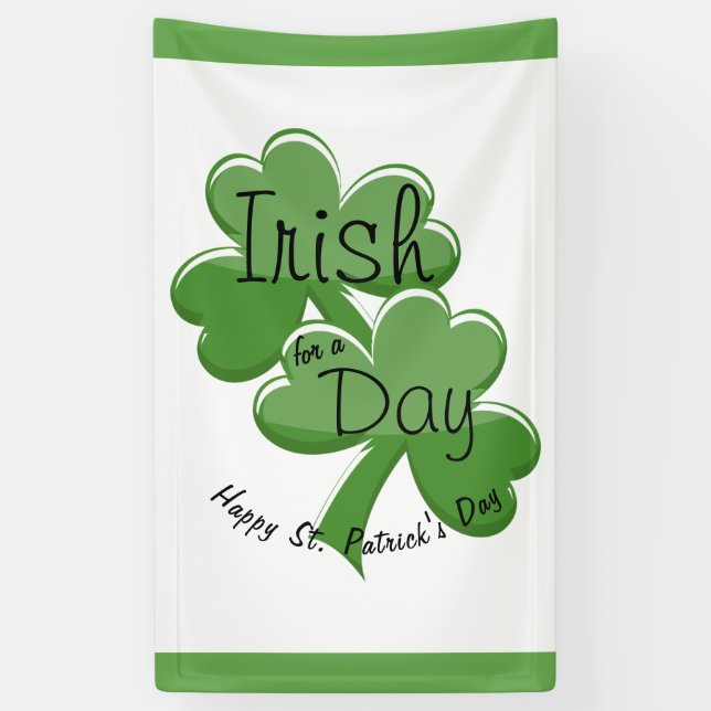 Irish For a day Happy St. Patrick's Day Celebrate Banner (Vertikal)