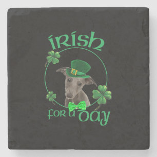 Irish For a day Whippet Lucky Hund in Patrick Day Steinuntersetzer