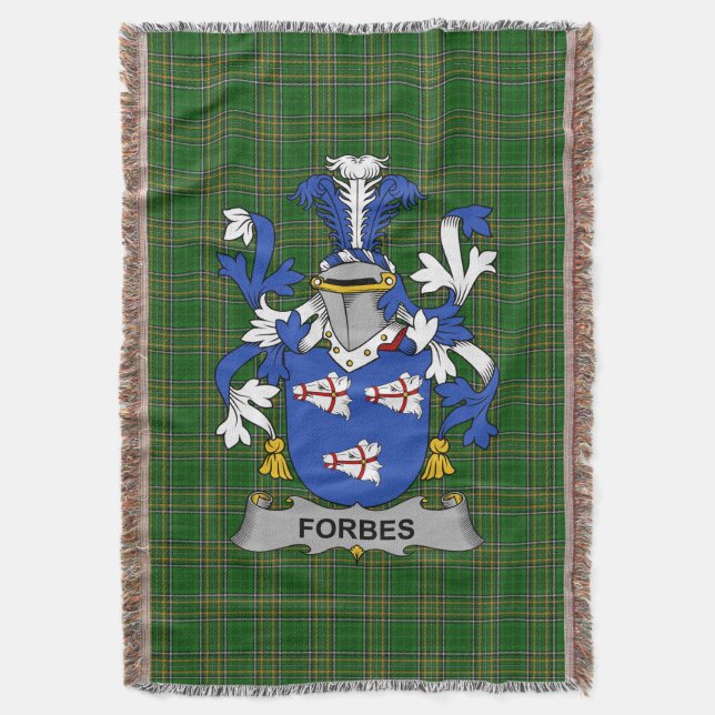 Irish Forbes Coat of Arms Familienwappen Irland Decke (Vorderseite Vertikal)