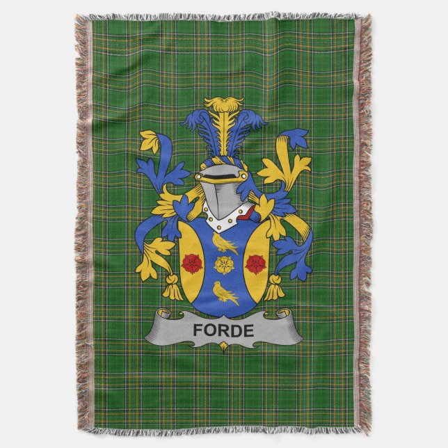 Irish Forde oder Consnave Coat of Arms Familienwap Decke (Vorderseite Vertikal)