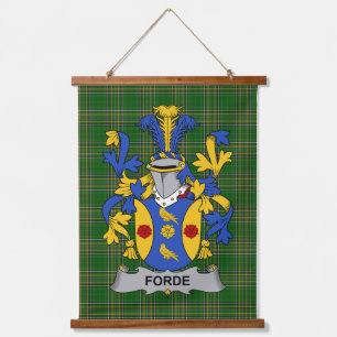 Irish Forde oder Consnave Coat of Arms Familienwap Wandteppich Mit Holzrahmen