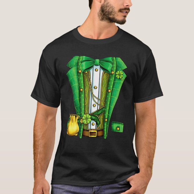 Irish Formal Leprechaun Costume Suit Tuxedo St Pat T-Shirt (Vorderseite)