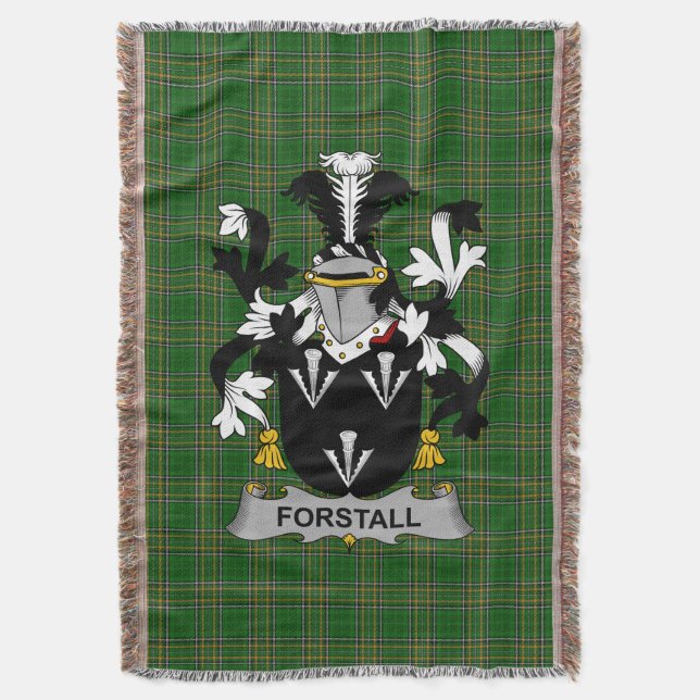 Irish Forstall Coat of Arms Familienwappen Irland Decke (Vorderseite Vertikal)