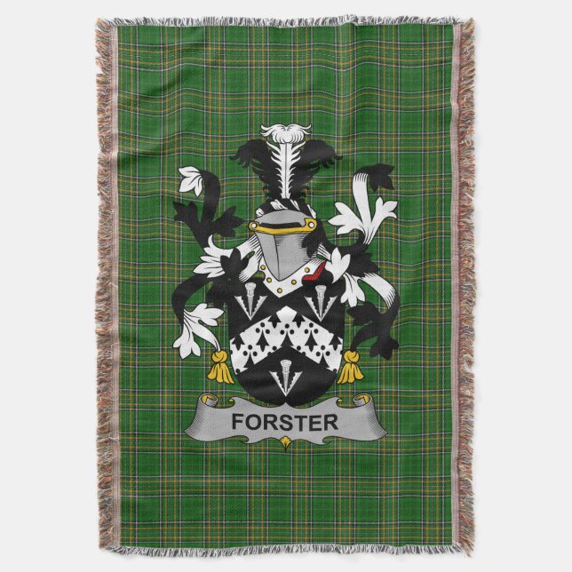Irish Forster Coat of Arms Familienwappen Irland Decke (Vorderseite Vertikal)