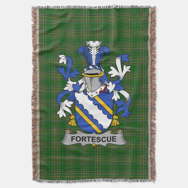 Irish Fortescue Coat of Arms Familienwappen Irland Decke (Vorderseite Vertikal)