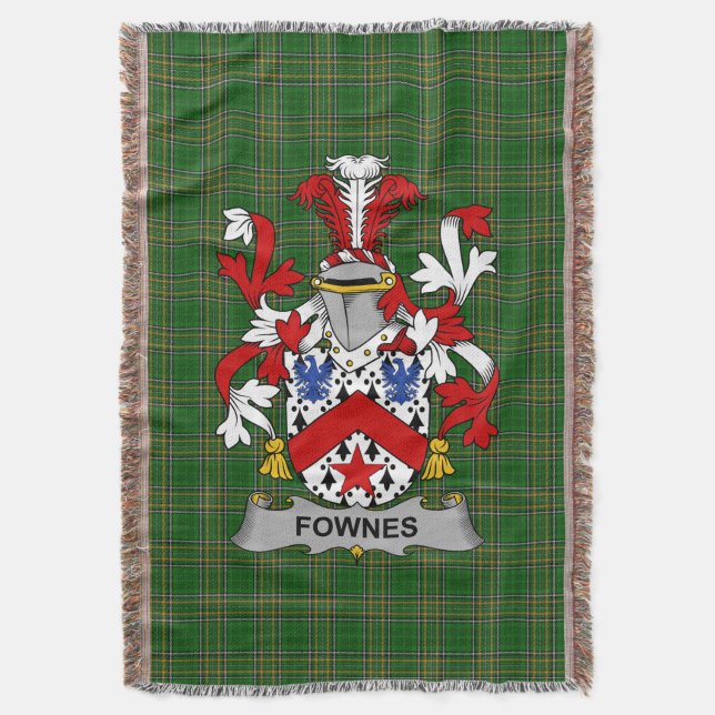 Irish Fownes Coat of Arms Familienwappen Irland Decke (Vorderseite Vertikal)