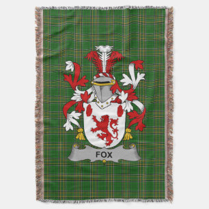 Irish Fox Coat of Arms Familienwappen Irland Decke