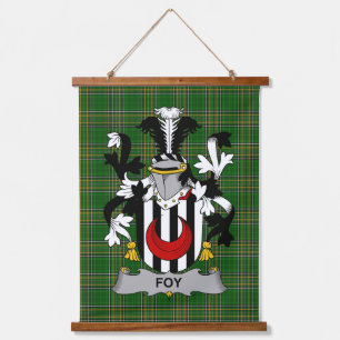 Irish Foy oder O_Fie Coat of Arms Familienwappen Wandteppich Mit Holzrahmen