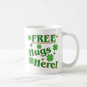 Irish Free Hugs Here! Happy Green Clovers Kaffeetasse