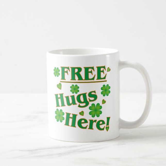 Irish Free Hugs Here! Happy Green Clovers Kaffeetasse (Rechts)