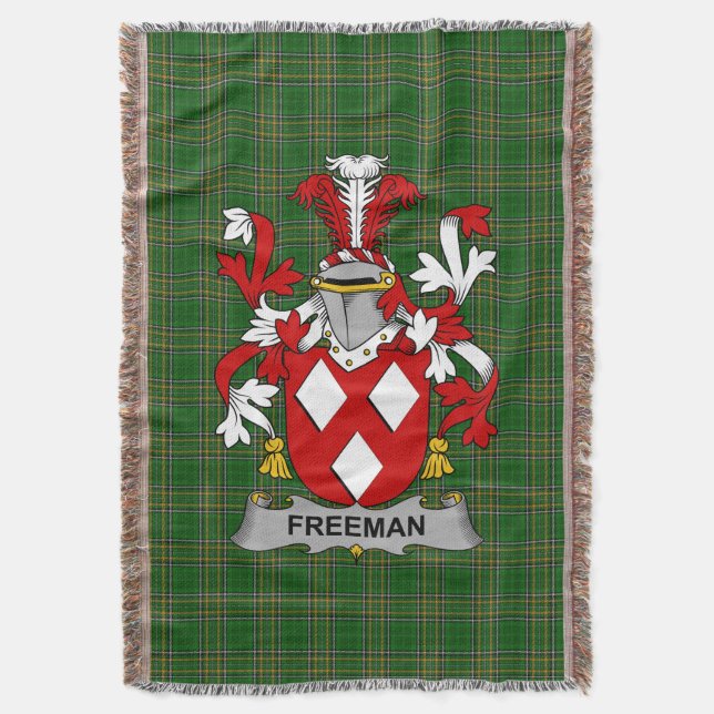 Irish Freeman Coat of Arms Familienwappen Irland Decke (Vorderseite Vertikal)