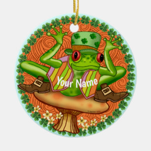 Irish Frog Keramik Ornament