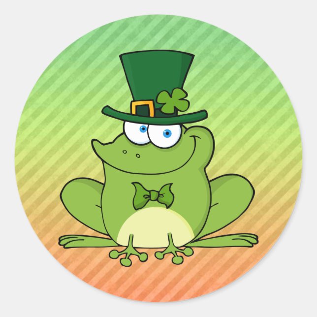 Irish Frosch Design Runder Aufkleber (Vorderseite)
