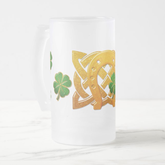 Irish Fun 3D Whimsey 2 Mattglas Bierglas (Vorderseite Links)