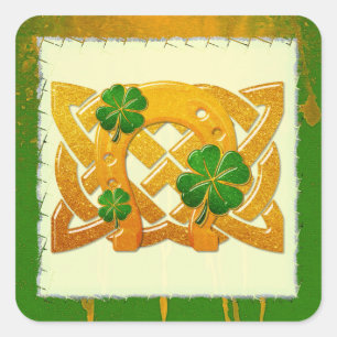 Irish Fun 3D Whimsey 2 Quadratischer Aufkleber