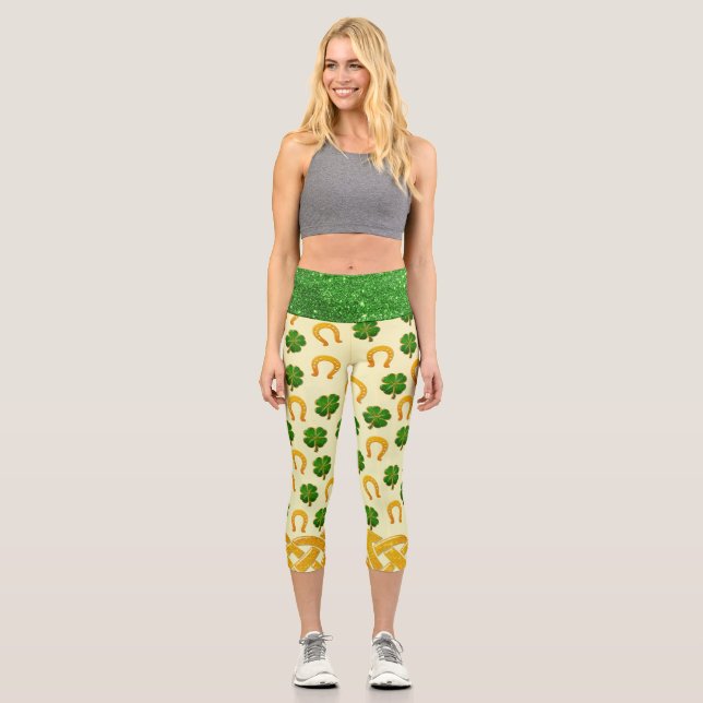 Irish Fun 3D Whimsey Capri Leggings (Vorderseite)