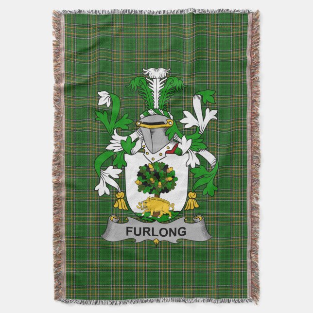 Irish Furlong Coat of Arms Familienwappen Irland Decke (Vorderseite Vertikal)