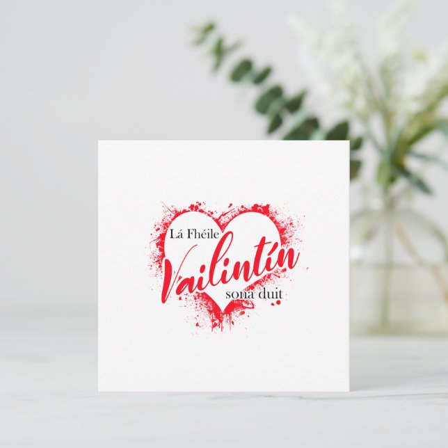 Irish Gaeilge Valentinstag Karte (Stehend Vorderseite)