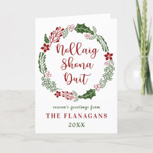 Irish Gaelic frohe Weihnachten, Custom Feiertagskarte