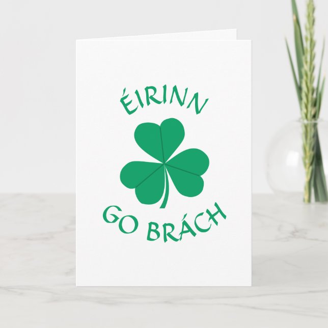 Irish Gaelic Kleeblatt St. Patrick's Day Karte (Vorderseite)