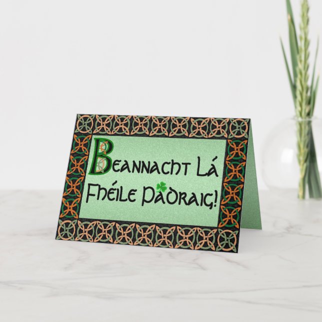 Irish Gaelic St. Patrick's Day Card Karte (Vorderseite)