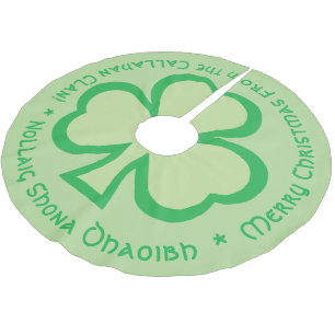 Irish Gaelic Weihnachtsgrüße mit Familienname Polyester Weihnachtsbaumdecke