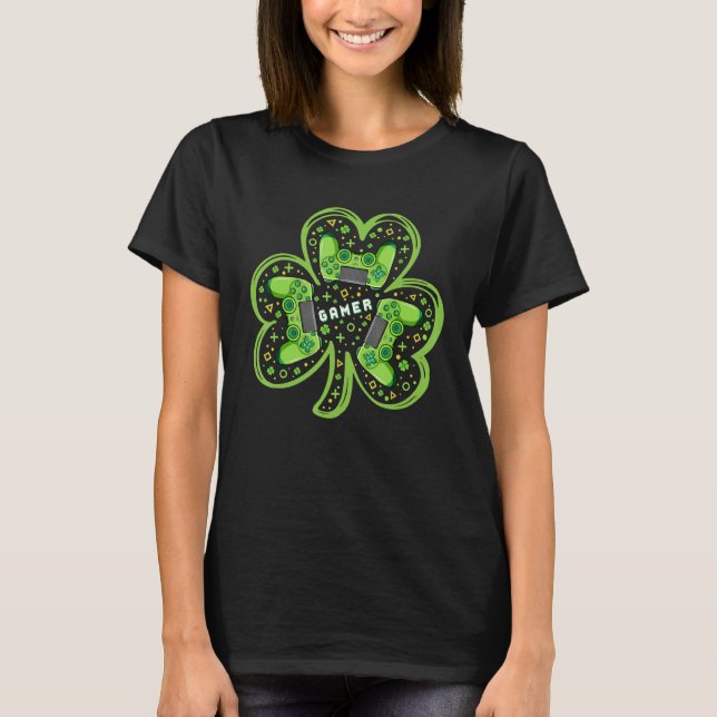 Irish Gamer Video Game Controller St Patrick's Da T-Shirt (Vorderseite)