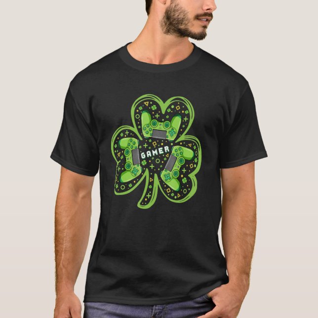 Irish Gamer Video Game Controller St Patrick's Da T-Shirt (Vorderseite)