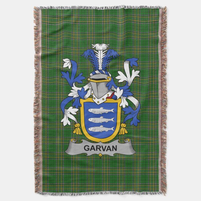 Irish Garvan oder O_Garvan Coat of Arms Family Cre Decke (Vorderseite Vertikal)