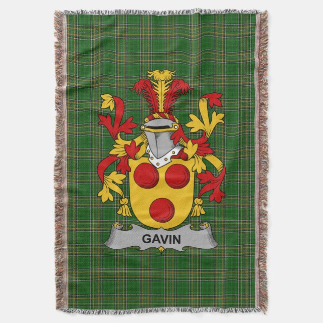 Irish Gavin oder O_Gavan Coat of Arms Familienwapp Decke (Vorderseite Vertikal)