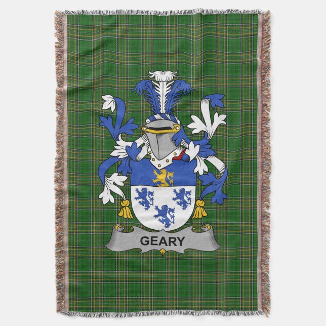 Irish Geary oder O_Geary Coat of Arms Familienwapp Decke (Vorderseite Vertikal)