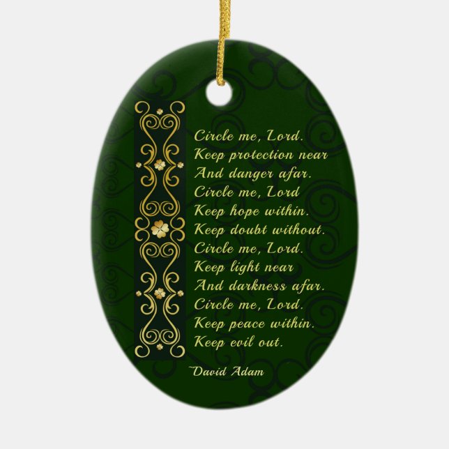 Irish Gebet, Circle me Lord, Keramik Ornament (Vorne)