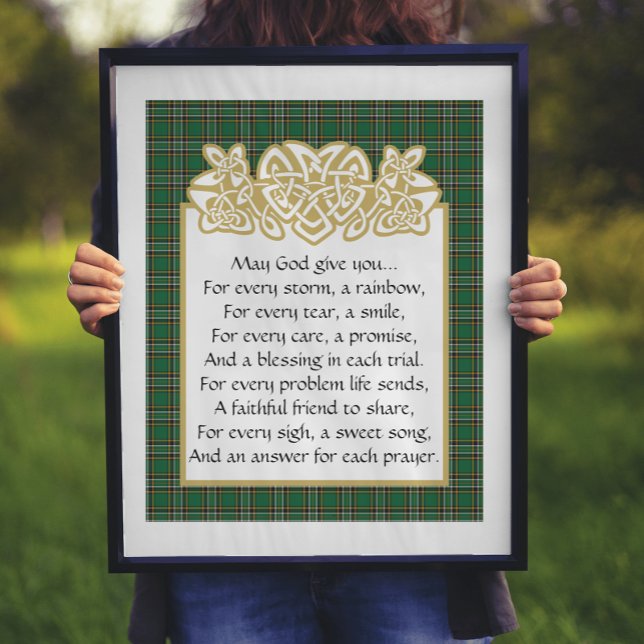 Irish Gebet keltic Border und Tartan Poster (Von Creator hochgeladen)