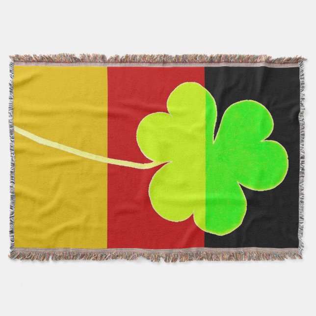 Irish German Flag Kleeblatt Clover St Patrick Fun Decke (Vorderseite)