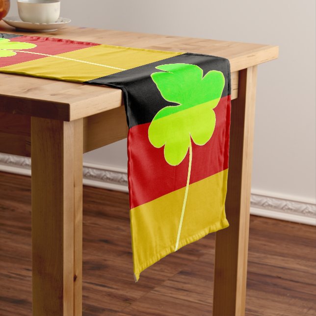Irish German Flag Kleeblatt Clover St Patrick Fun Großer Tischläufer (Beispiel)