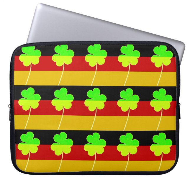 Irish German Flag Kleeblatt Clover St Patrick Fun Laptopschutzhülle (Vorderseite)