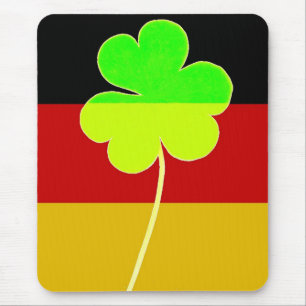 Irish German Flag Kleeblatt Clover St Patrick Fun Mousepad