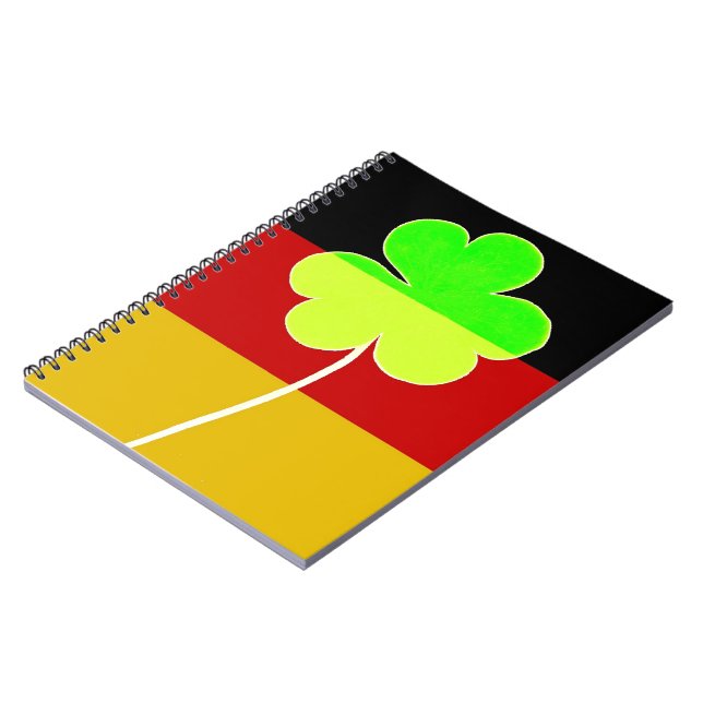 Irish German Flag Kleeblatt Clover St Patrick Fun Notizblock (Linke Seite)