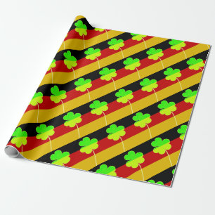 Irish German Flag Kleeblatt Clover St. Patrick Geschenkpapier