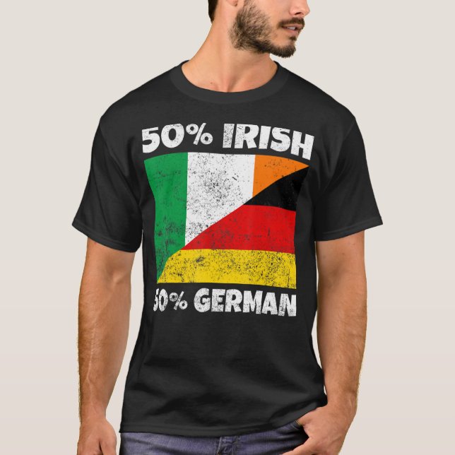 Irish German Flag Kleeblatt St Patricks Day T-Shirt (Vorderseite)