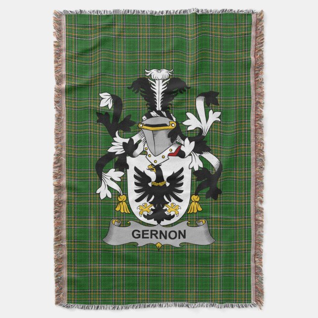 Irish Gernon oder Garland Coat of Arms Familienwap Decke (Vorderseite Vertikal)