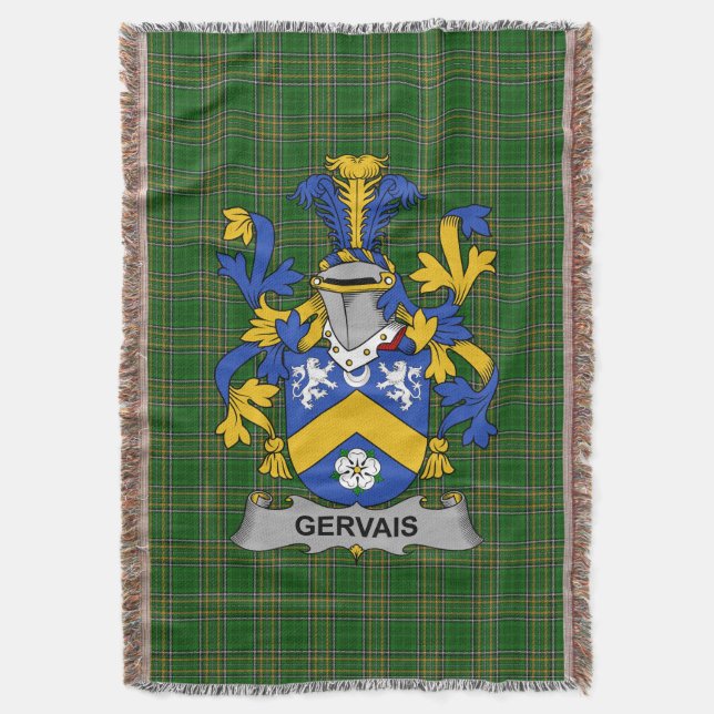 Irish Gervais Coat of Arms Familienwappen Irland Decke (Vorderseite Vertikal)