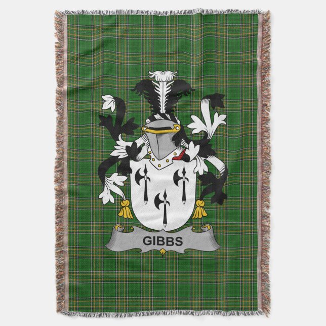 Irish Gibbs Coat of Arms Familienwappen Irland Decke (Vorderseite Vertikal)