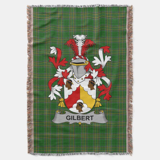 Irish Gilbert Coat of Arms Familienwappen Irland Decke (Vorderseite Vertikal)