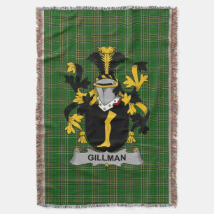 Irish Gillman Coat of Arms Familienwappen Irland Decke