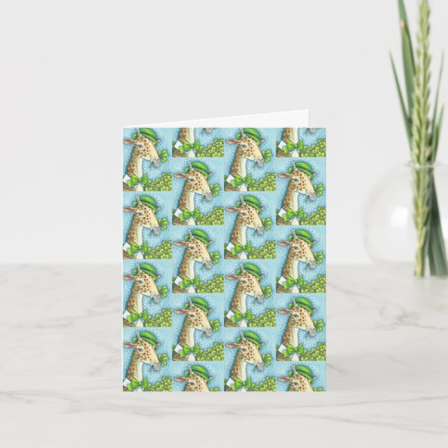 IRISH GIRAFFE ST. PATRICKS DACHGREETING CARD Blank Karte (Vorderseite)